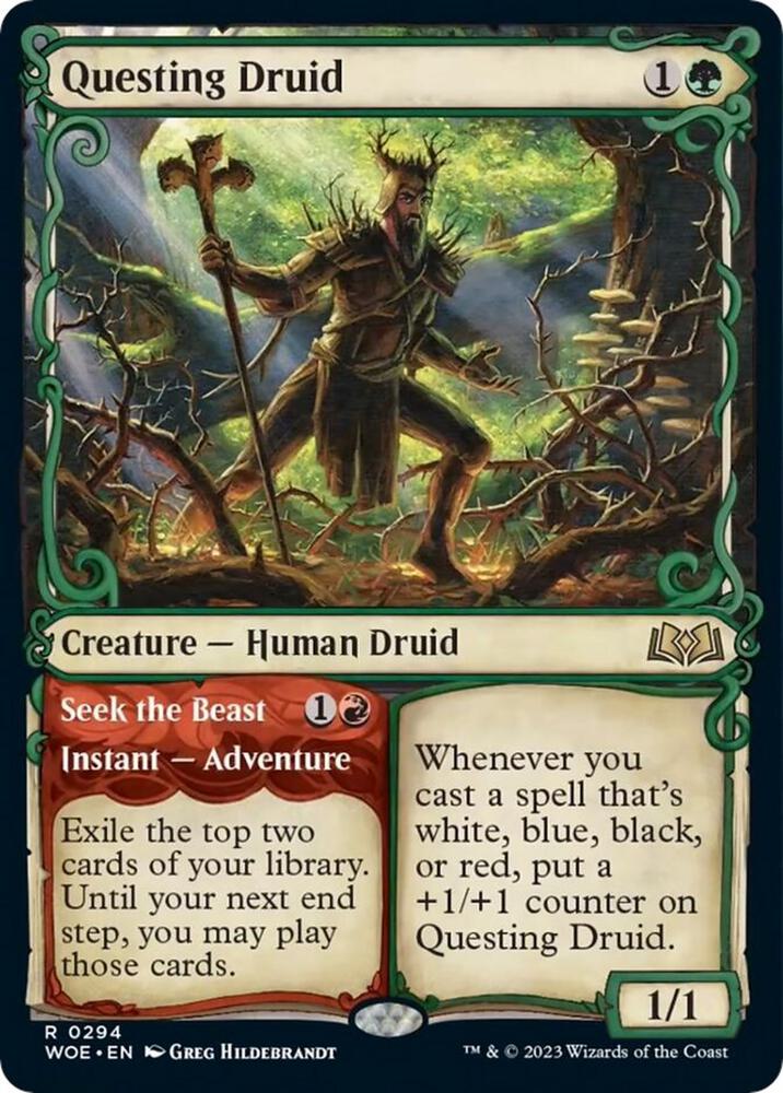 Questing Druid (Showcase) - Wilds of Eldraine (WOE) Wilds of Eldraine
