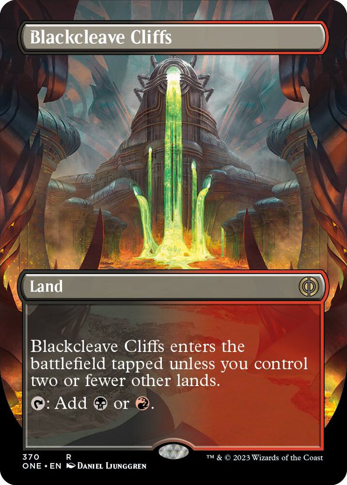 Blackcleave Cliffs (Borderless) - Phyrexia: All Will Be One (ONE)