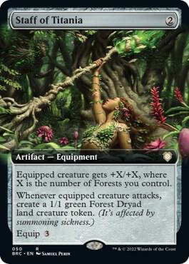 Staff of Titania (Extended Art) - Commander: The Brothers' War (BRC) Commander: The Brothers' War