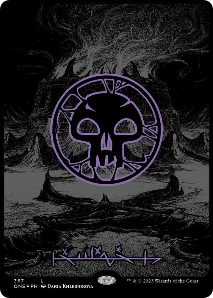 Swamp (Phyrexian) - Full Art (Oil Slick Raised Foil) - Phyrexia: All Will Be One (ONE) Phyrexia: All Will Be One