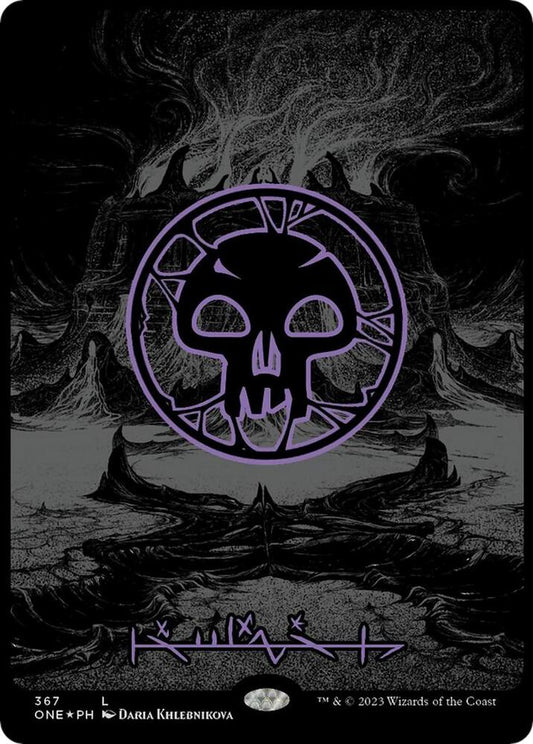 Swamp (Phyrexian) - Full Art (Oil Slick Raised Foil) - Phyrexia: All Will Be One (ONE) Phyrexia: All Will Be One