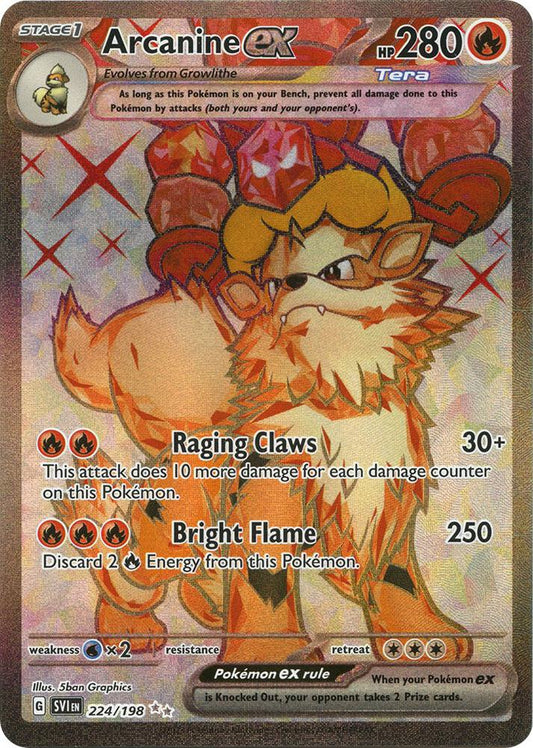Arcanine ex - 224/198 - SV01: Scarlet & Violet Base Set (SVI) SV01: Scarlet & Violet Base Set