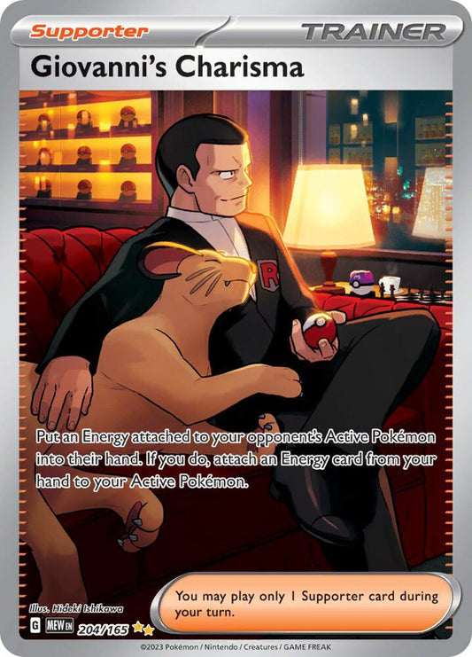 Giovanni's Charisma - 204/165 - SV: Scarlet & Violet 151 (MEW) SV: Scarlet & Violet 151