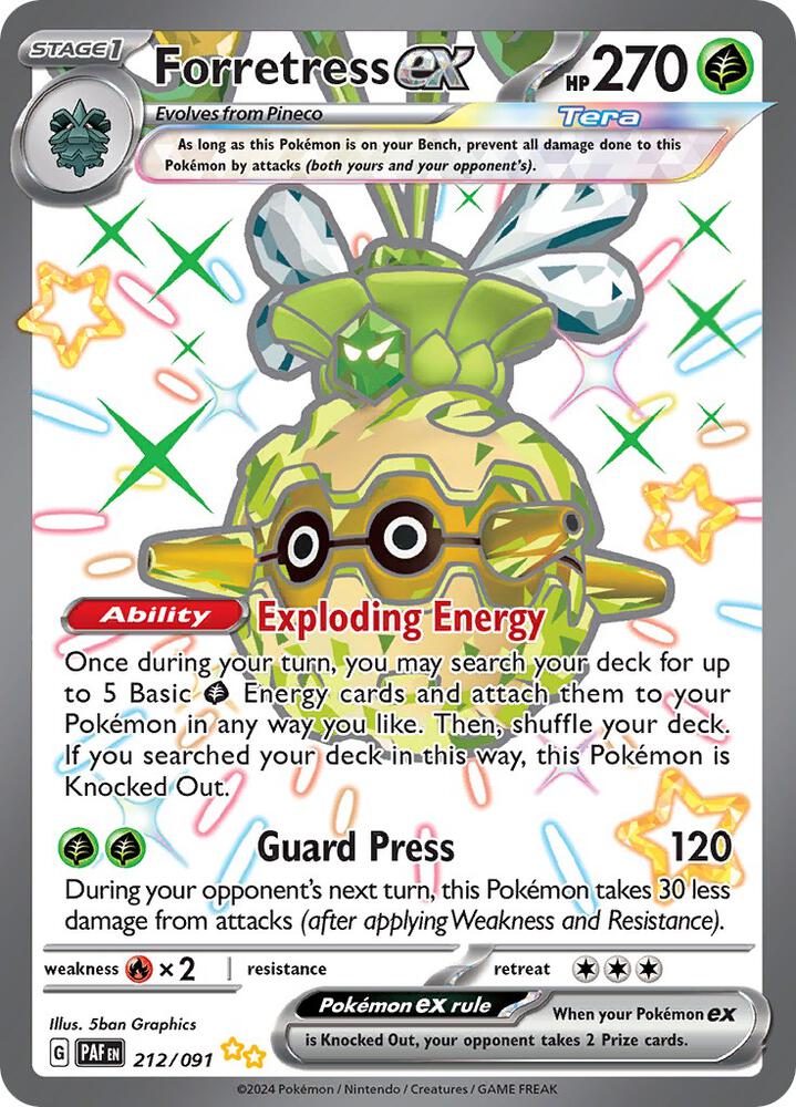 Forretress ex - 212/091 - SV: Paldean Fates (PAF) SV: Paldean Fates