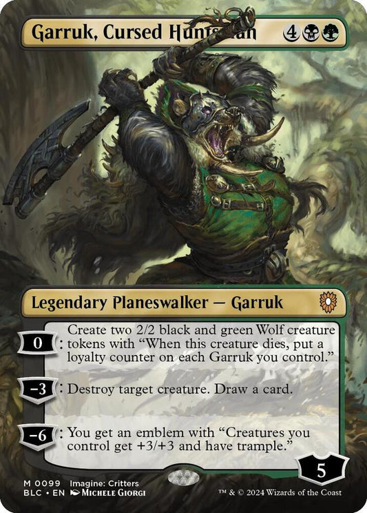 Garruk, Cursed Huntsman (Borderless) - Commander: Bloomburrow (BLC) Commander: Bloomburrow