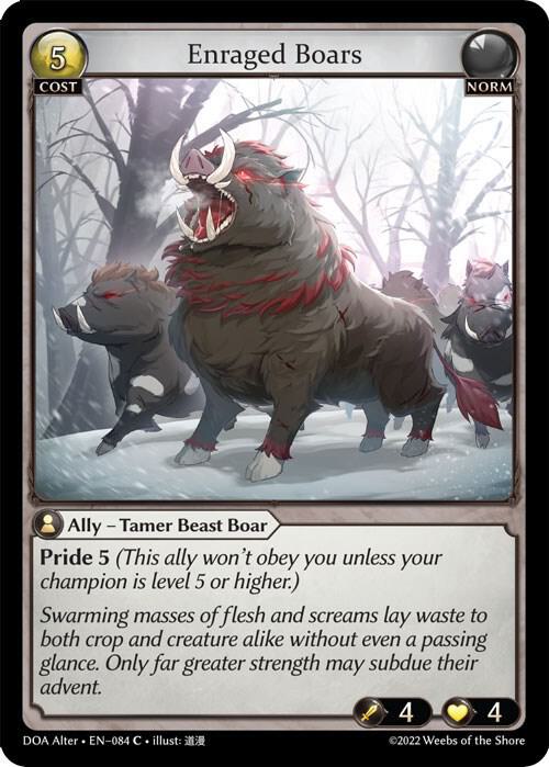 Enraged Boars - Dawn of Ashes Alter Edition (DOA Alter) *FOIL*