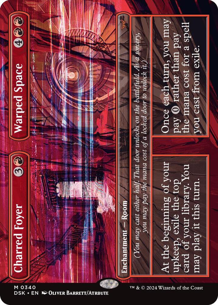 Charred Foyer // Warped Space (Borderless) - Duskmourn: House of Horror (DSK) *FOIL*