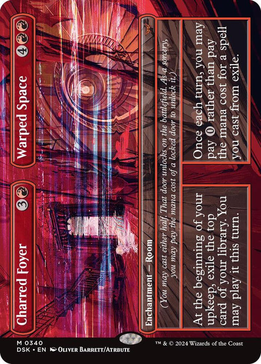Charred Foyer // Warped Space (Borderless) - Duskmourn: House of Horror (DSK) *FOIL*