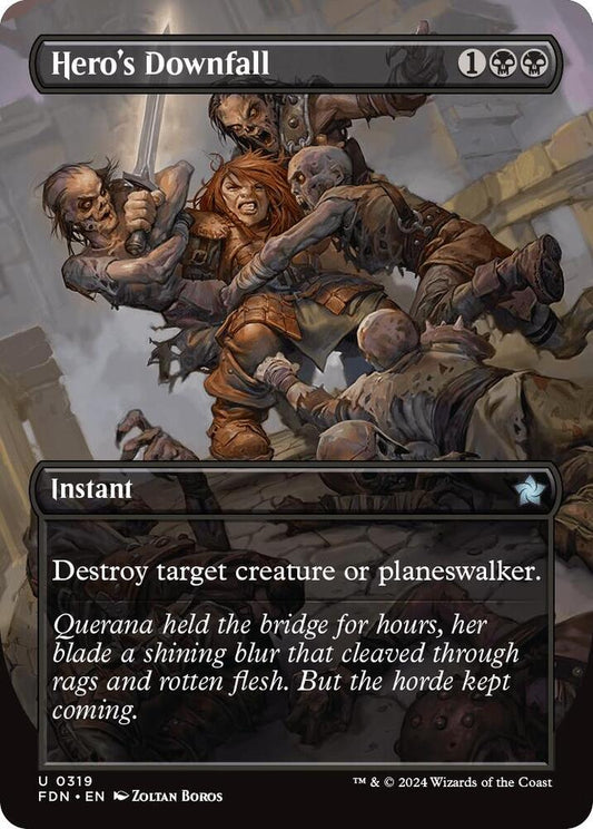 Hero's Downfall (Borderless) - Foundations (FDN) - FOIL
