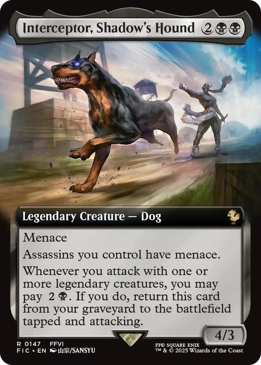 Interceptor, Shadow's Hound (Extended Art) - Commander: FINAL FANTASY (FIC) *FOIL*