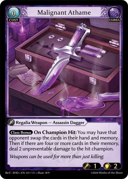 Malignant Athame - Tristan Re:Collection, Shadowdancer (SHD)