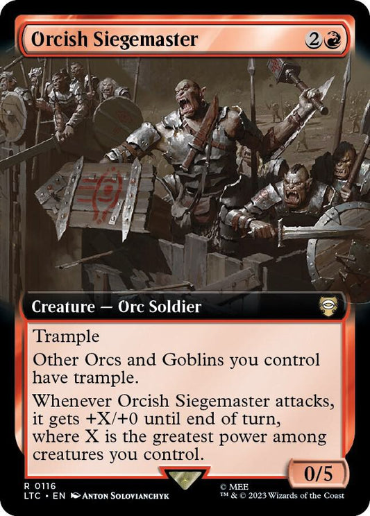 Orcish Siegemaster (Extended Art) - Commander: The Lord of the Rings: Tales of Middle-earth (LTC)