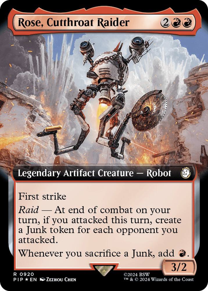 Rose, Cutthroat Raider (Extended Art) (Surge Foil) - Universes Beyond: Fallout (PIP)