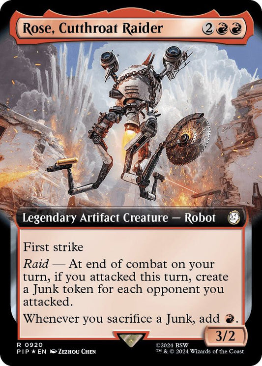 Rose, Cutthroat Raider (Extended Art) (Surge Foil) - Universes Beyond: Fallout (PIP)