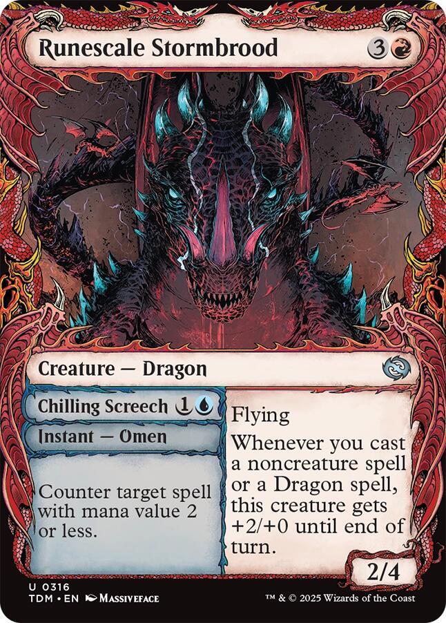 Runescale Stormbrood (Showcase) - Tarkir: Dragonstorm (TDM) *FOIL*