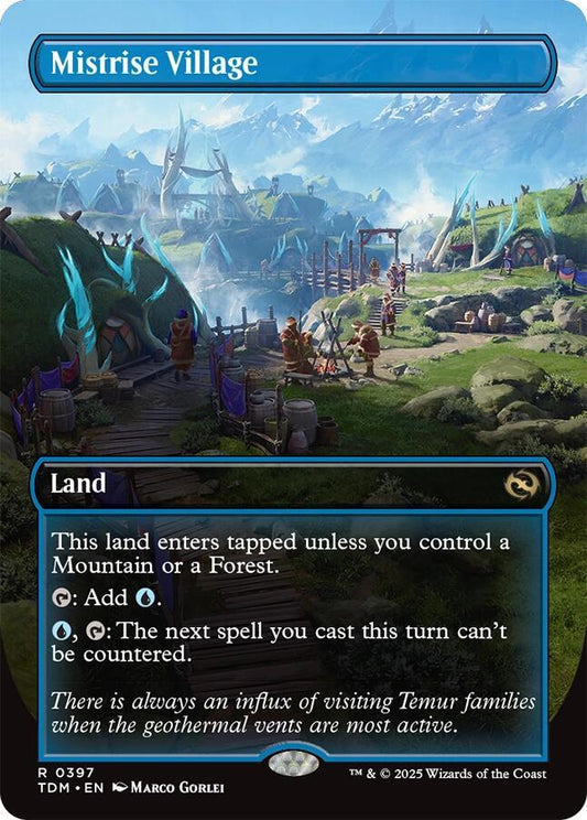 Mistrise Village (Borderless) - Tarkir: Dragonstorm (TDM) *FOIL*