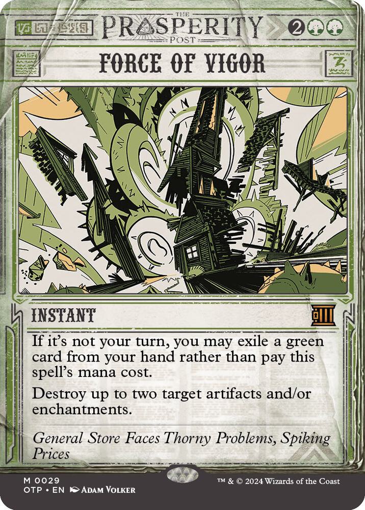 Force of Vigor - Outlaws of Thunder Junction: Breaking News (OTP) Outlaws of Thunder Junction: Breaking News FOIL NM