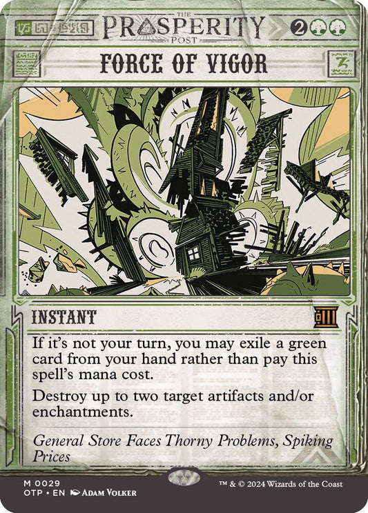 Force of Vigor - Outlaws of Thunder Junction: Breaking News (OTP) Outlaws of Thunder Junction: Breaking News FOIL NM