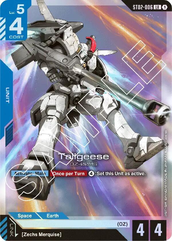 Tallgeese - Starter Deck 02: Wings of Advance (ST02) Starter Deck 02: Wings of Advance